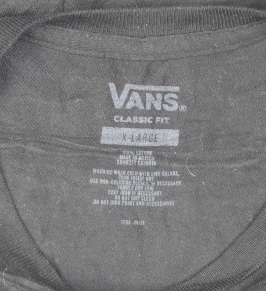 Vans Men’s Black XL Classic Fit Skull Graphic Print T-Shirt