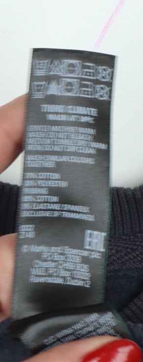 Marks and Spencer Women Grey UK 14 Weekend Embroidered Sweatshirt