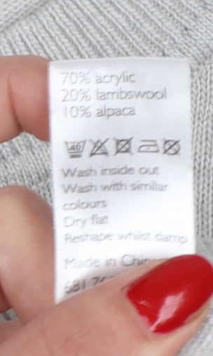 Kin by John Lewis Women Grey M Lambswool Alpaca Crew Neck Jumper