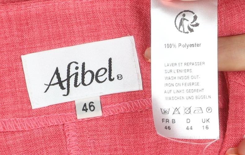 Afibel Women’s Pink UK 18 Tailored 3/4 Sleeve Suit Jacket Blazer