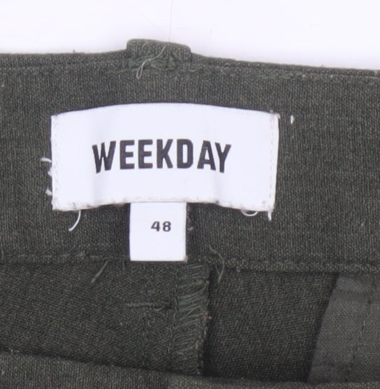 Weekday Women’s Green UK 20 Tapered Tailored Trousers Pockets
