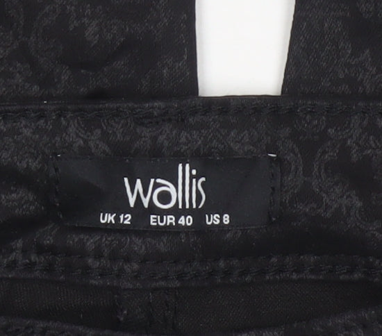 Wallis Women’s Black Floral Jacquard Skinny Jeggings UK 12