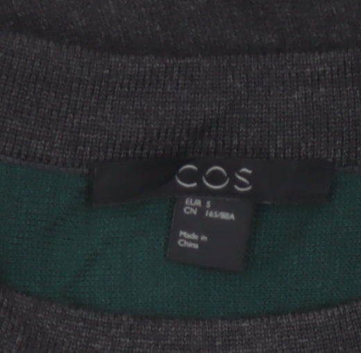 COS Women Grey Wool Blend A-Line Layered Knit Dress Size S