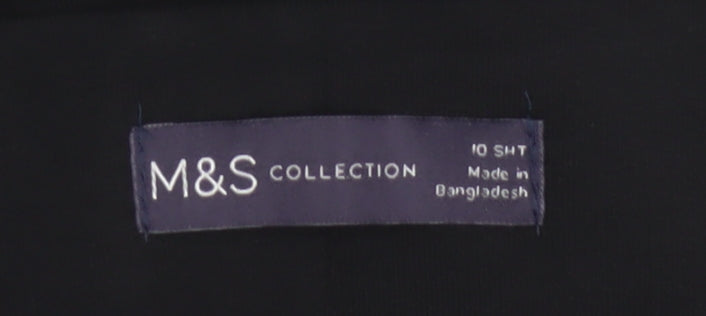 Marks & Spencer Women's Black UK 10 Short Straight Pull-On Trousers