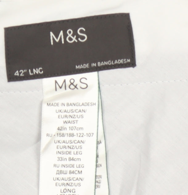 Marks & Spencer Men's Blue 42L Dress Trousers 42W 33L