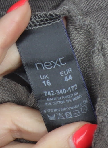 Next Women’s Brown UK 16 Military Button Jacket Drawstring Hem