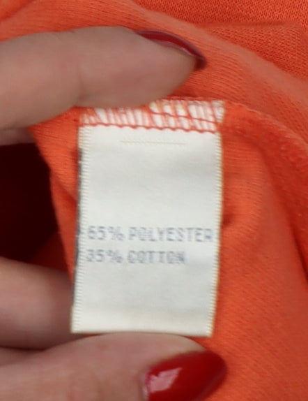 Fay Louise Women Orange One Size V-Neck Button Pocket Cardigan