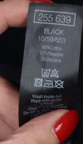 M&Co Women Black Size 10 Stretch Jersey Leggings Elastic Waist
