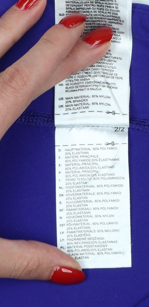 Reebok Women Purple L Les Mills Speedwick Gym Training Leggings
