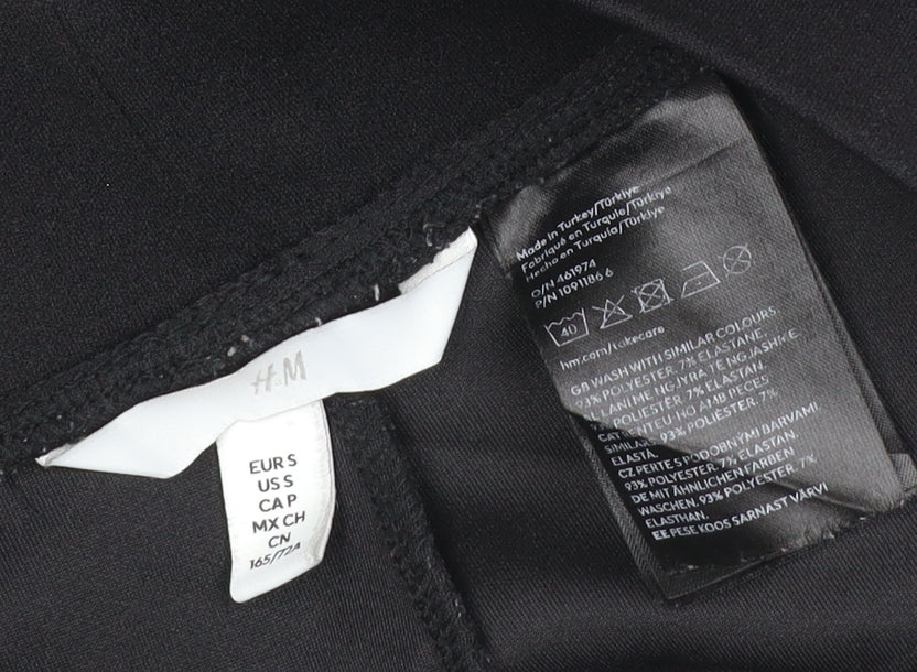 H&M Women Black S Flared Stretch Dress Trousers Smart Workwear