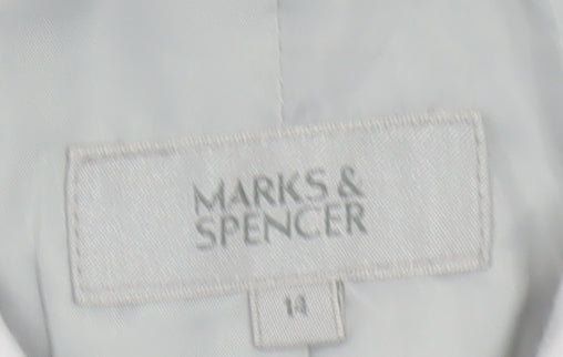 Marks and Spencer Women White UK 14 Long Cotton Trench Coat