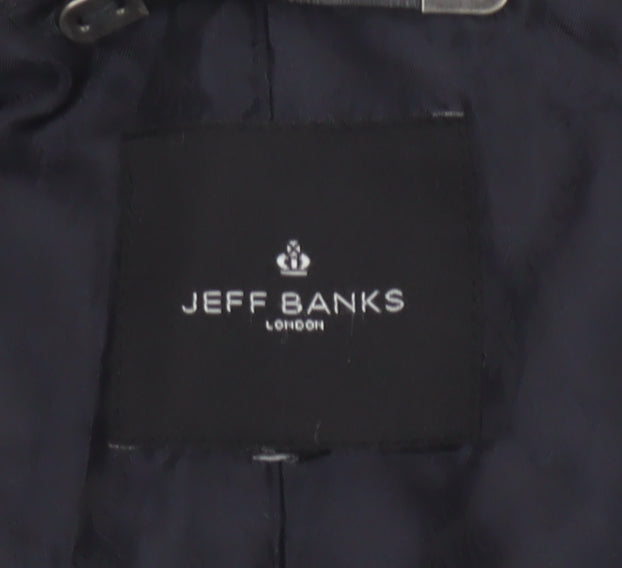 Jeff Banks Men’s Grey Wool Blend Overcoat L 42in Classic Smart Coat