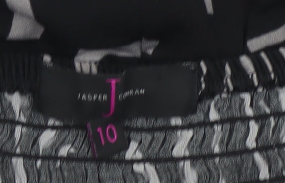 Jasper Conran Women Black Grey UK 10 Geometric Strappy Maxi Dress