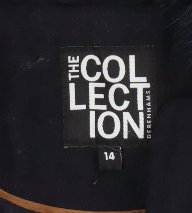 The Collection Debenhams Women’s Navy Blue Size 14 Faux Fur Parka Coat