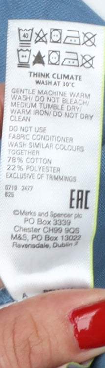Marks & Spencer Men's Blue 30W 33L Regular Fit Chino Trousers