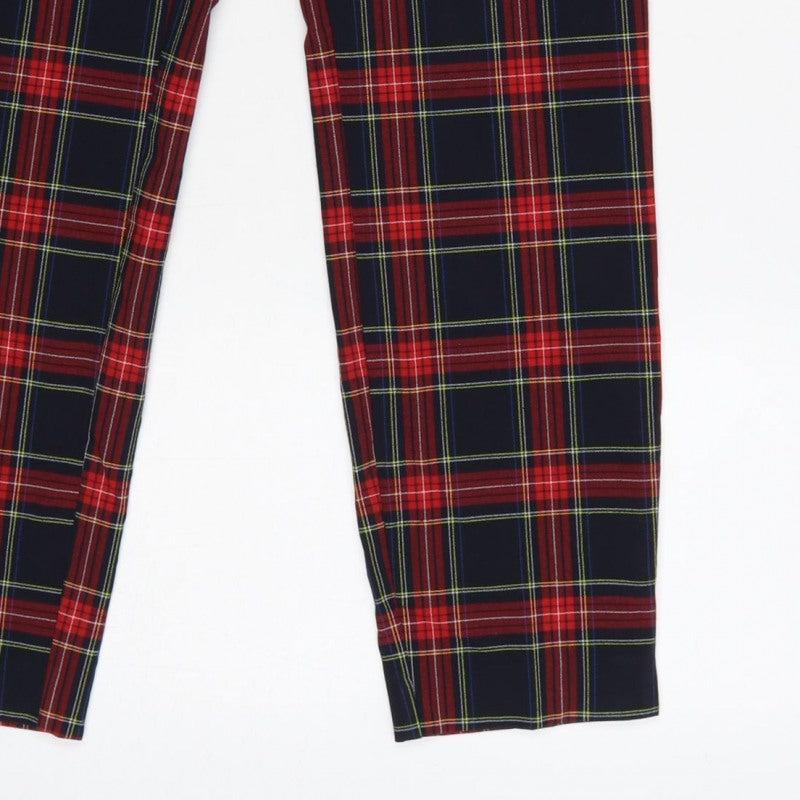 Zara Women’s Multicoloured Plaid Tapered Trousers UK 12