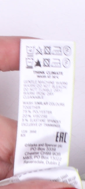 Marks & Spencer Women’s Pale Green UK 14 Regular Flared Linen Trousers