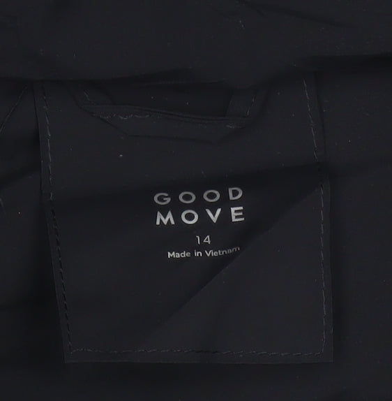 Goodmove Women’s Black UK 14 Long Hooded Puffer Jacket Quilted