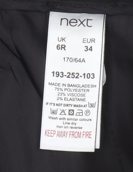 Next Women’s Black UK 6R Straight Leg Dress Trousers Workwear