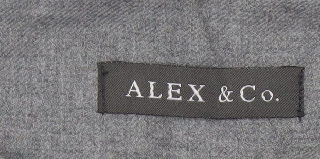 Alex & Co Women Grey UK 14 Wool Blend Straight Tailored Trousers