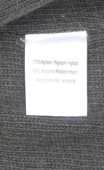 Amphora Women’s Green Angora Blend Open V-Neck Cardigan Size L