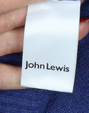 John Lewis Men Blue L Merino Cashmere Crew Neck Pullover Jumper