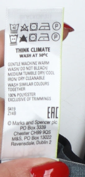 Marks and Spencer Men Black 36 31 Regular Straight Dress Trousers