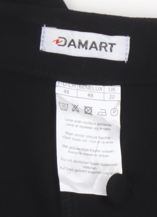 Damart Women Black UK 20 Straight Leg Stretch Trousers Smart Work