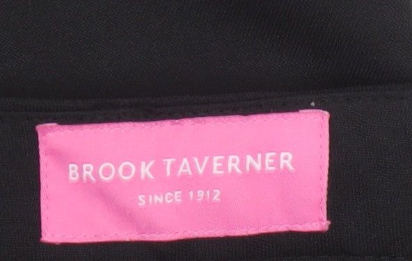 Brook Taverner Women Black Size 18 Straight Leg Tailored Dress Trousers