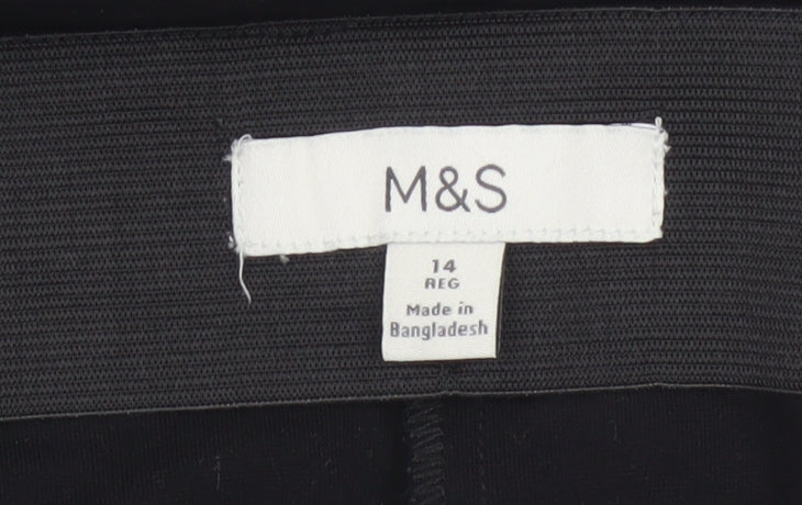Marks and Spencer Women Black UK 14 Pencil Knee Length Work Skirt