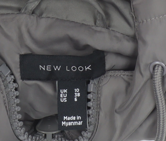 New Look Women’s Grey UK 10 Hooded Quilted Puffer Jacket