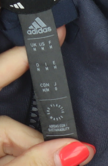 Adidas Men’s Blue M Full Zip Hooded Logo Sports Hoodie