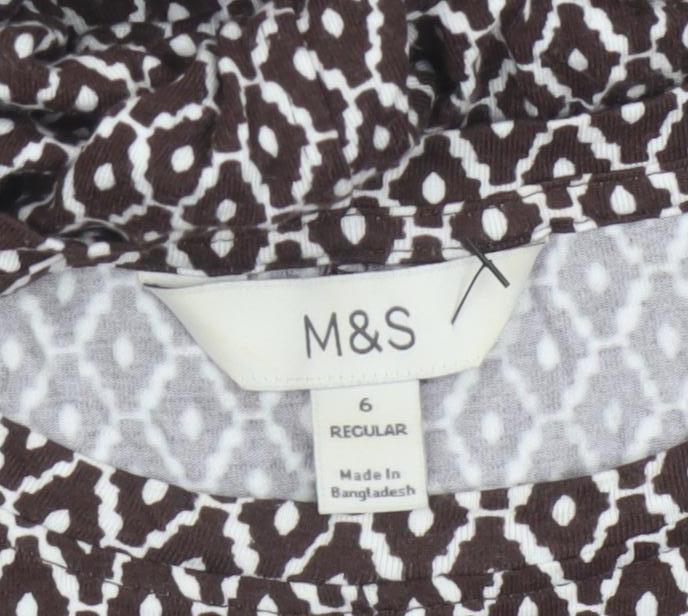 Marks and Spencer Women Brown Geometric Fit & Flare Dress UK 6
