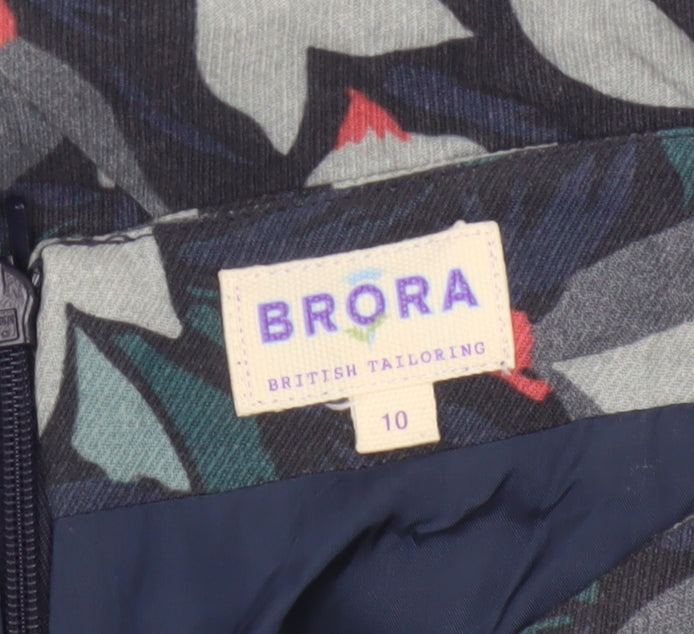 Brora Women Multicoloured Floral UK 10 Knee Length Flared Ruffle Skirt