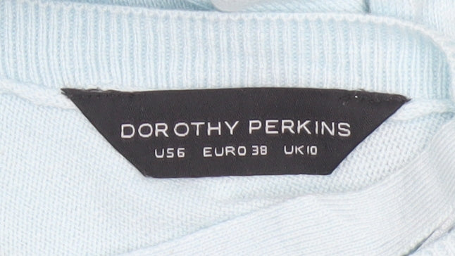 Dorothy Perkins Women Blue UK 10 Pullover V Back Knit Jumper