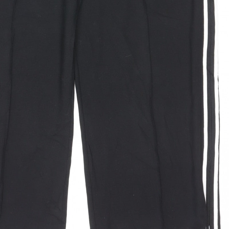 Marks & Spencer Women Black Size 20 Short Jogger Trousers Stripe Zip