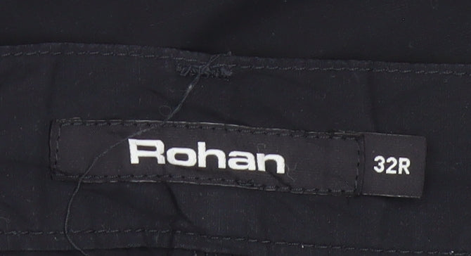 Rohan Men’s Black 32R Cargo Trousers Straight Leg Multi Pocket