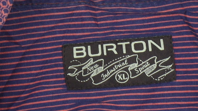 Burton Men’s Red XL Geometric Print Cotton Long Sleeve Button-Up Shirt