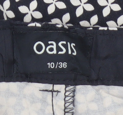 Oasis Women Black Ivory Floral Skinny Stretch Trousers UK 10