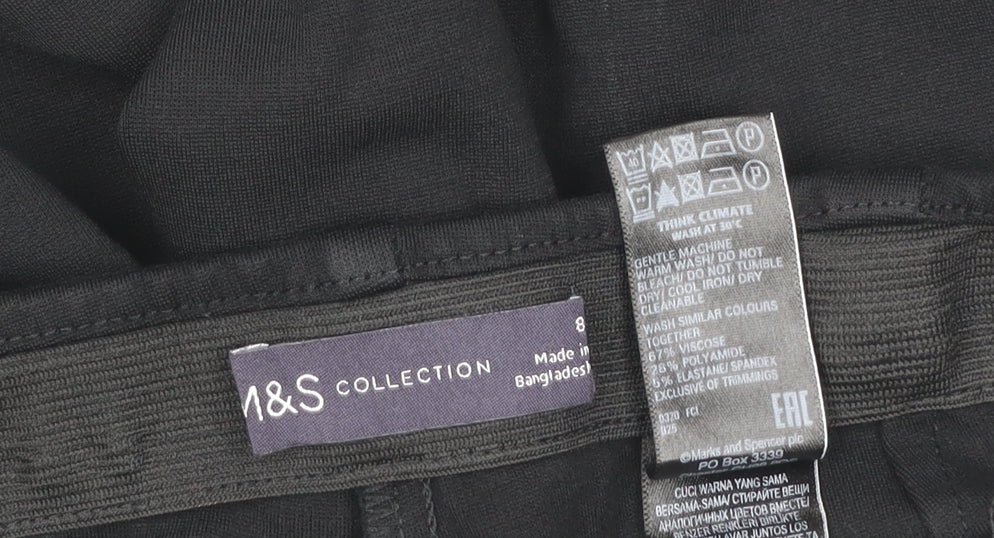 M&S Collection Women’s Black Size 8 Stretch Pull-On Skinny Trousers