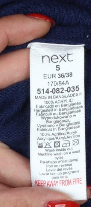 Next Women’s Blue Jewel Embellished Knit Pullover Jumper Size S