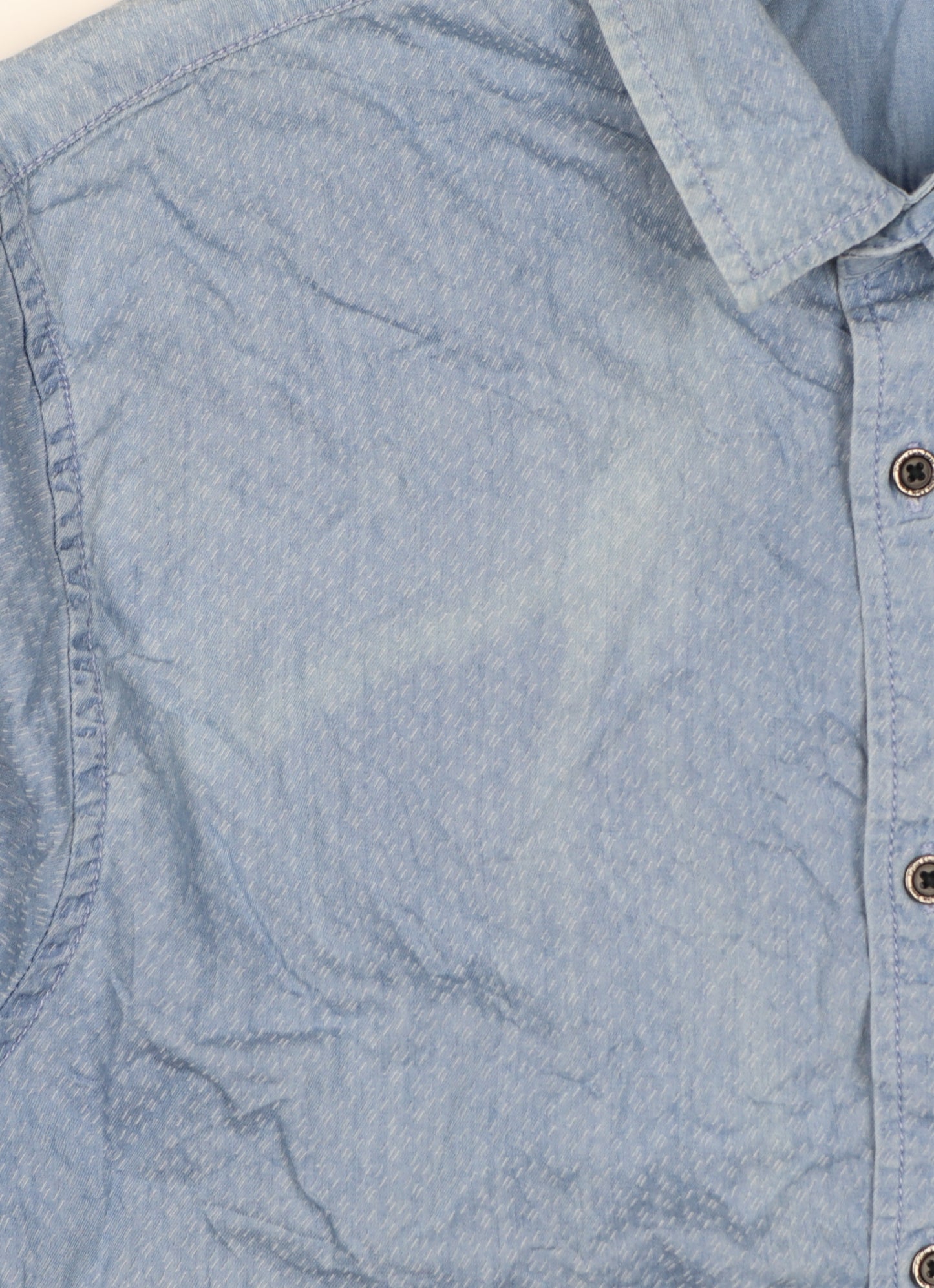 Calvin Klein Jeans Men Blue M Slim Fit Chambray Long Sleeve Shirt