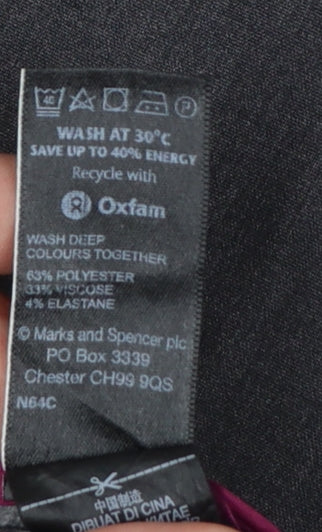 Marks and Spencer Women Grey UK 12 Short Straight Dress Trousers
