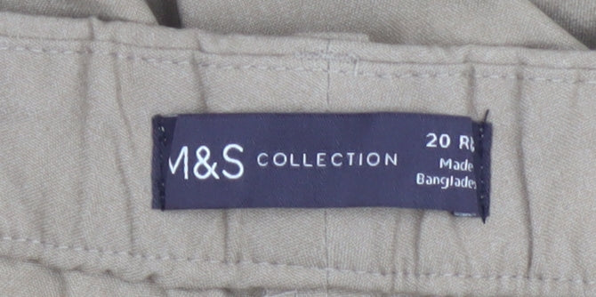 Marks & Spencer Women Beige Size 20 Regular Tapered Work Trousers