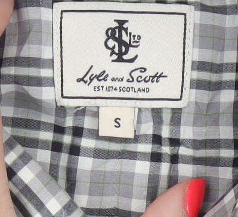 Lyle & Scott Men’s Grey Check Cotton Button-Up Shirt Size S Long Sleeve
