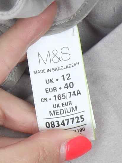 Marks & Spencer Women's Beige UK 12 Tapered Cotton Trousers
