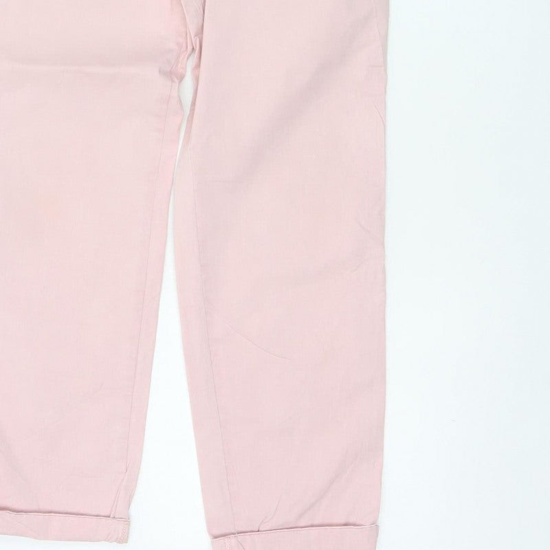 M&S Women’s Pink Size 8 Regular Tapered Chino Trousers