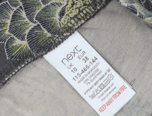 Next Women’s Grey Floral Leggings UK 10 Stretch Jersey