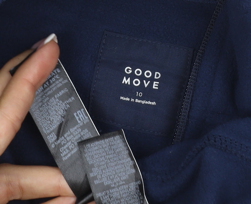 Goodmove Women's Blue UK 10 Basic Full Zip Fleece Jacket