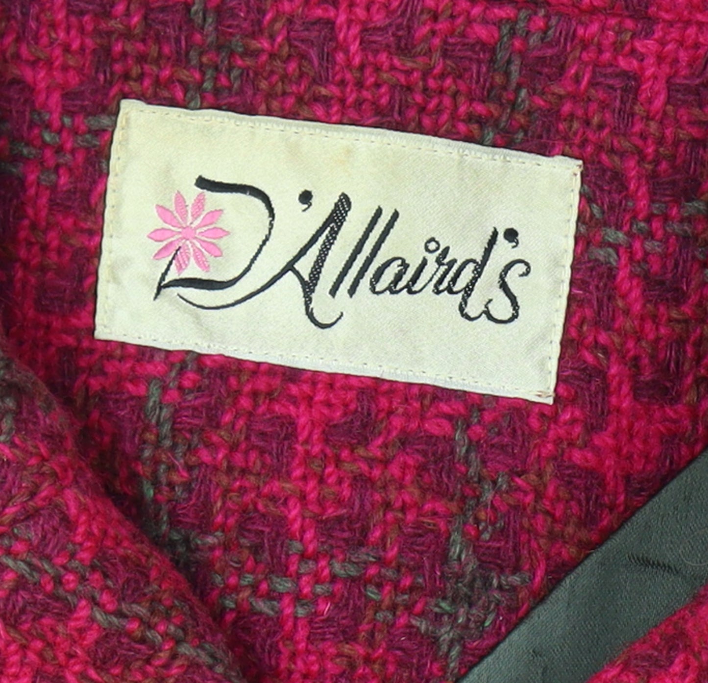 Allaird's Women's Red Size 14 Geometric Knit Pea Coat Long Double-Breasted